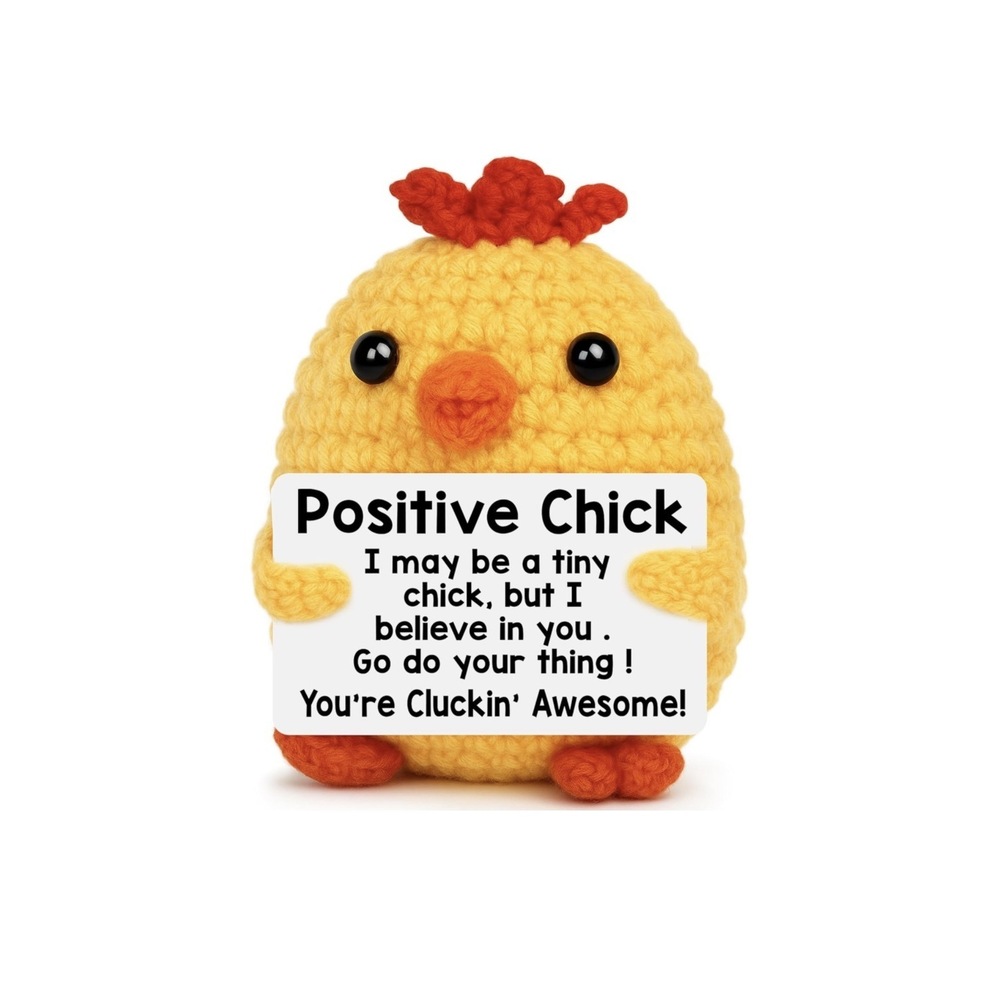 Positive Chick Handmade Yellow Crochet Figurine Gift